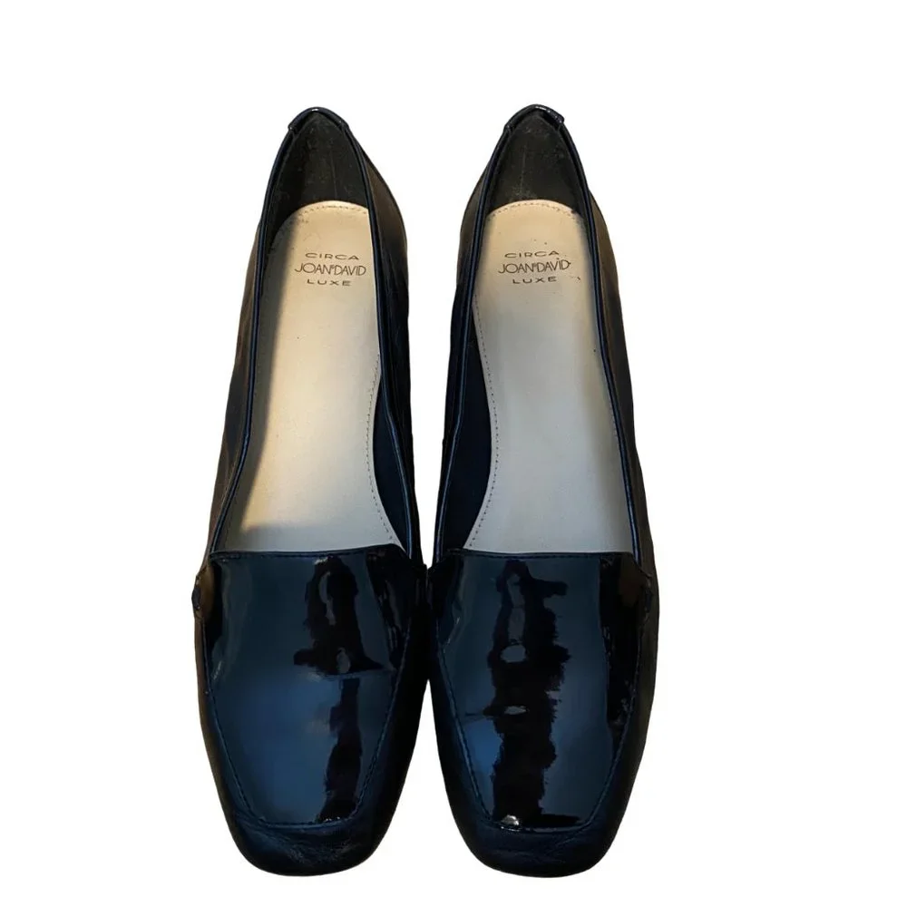 {Joan & David} Black Leather Loafers - size 9 - Picture 1 of 5